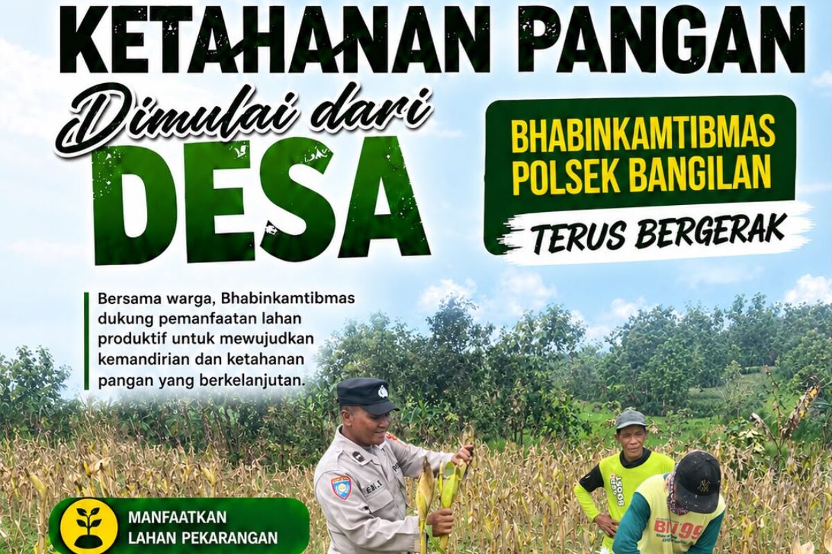 BHABINKAMYTIBMAS POLSEK BANGILAN DUKUNG KETAHANAN PANGAN NASIONAL