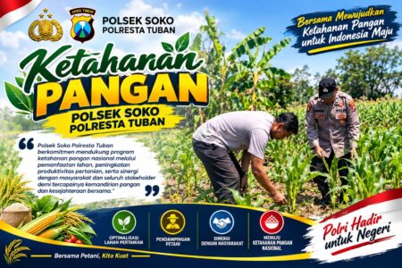 ANGGOTA POLSEK KEREK DAMPINGI PETANI OLAH LAHAN PERTANIAN UNTUK TANAMAN JAGUNG