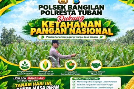 POLSEK BANGILAN DUKUNG KETAHANAN PANGAN TANAMAN JAGUNG